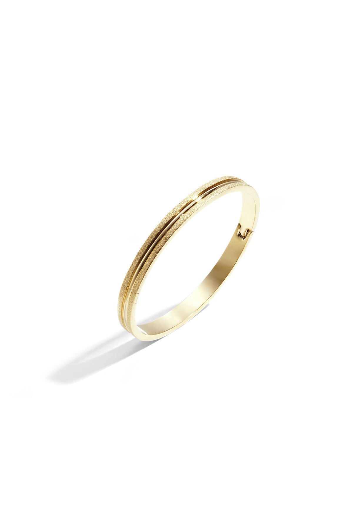 Goud & Zilver Valenza Textured Bangle RVS Goud & Zilver – productfoto | Tudor Gems