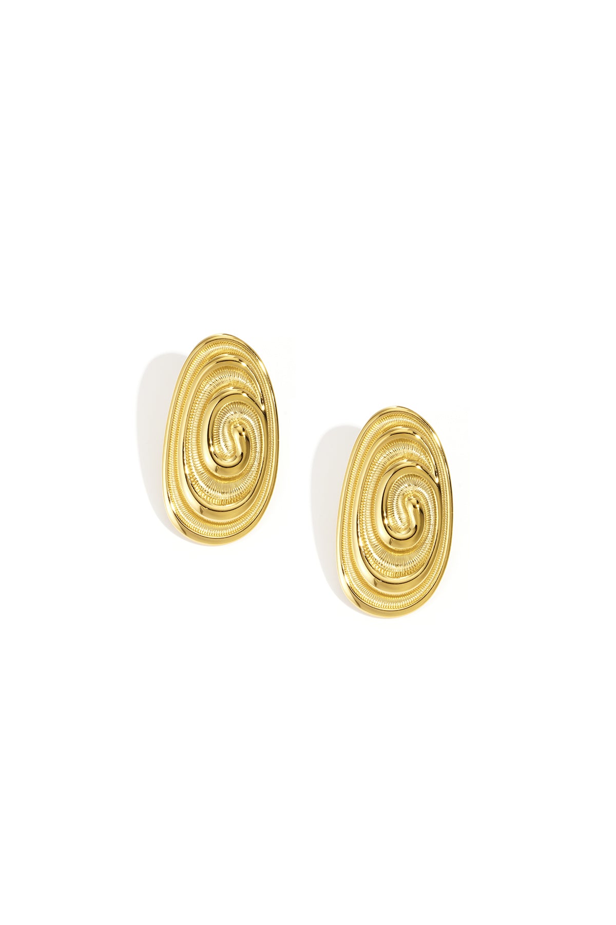Goud Aurelia Spiralé Oorbellen Irregular Shape Goud RVS – productfoto | Tudor Gems