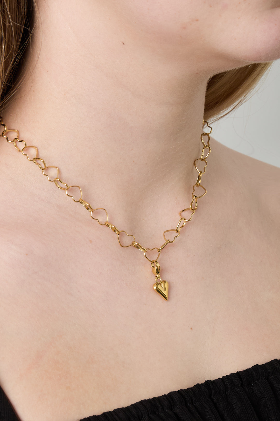Goud & Zilver RVS ketting Eclipse Dagelijks Layer – detail close-up | Tudor Gems