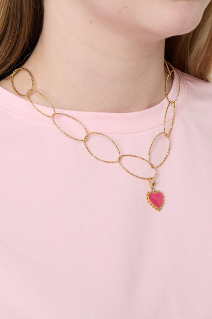 Goud & Zilver Valeria Oval Chain Ketting RVS Goud & Zilver – detail close-up | Tudor Gems