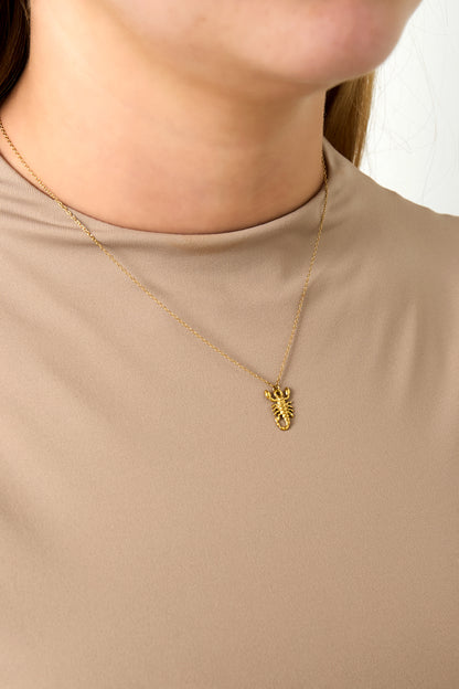 Goud & Zilver Scorpio Spirit Ketting RVS – Goud & Zilver – detail close-up | Tudor Gems
