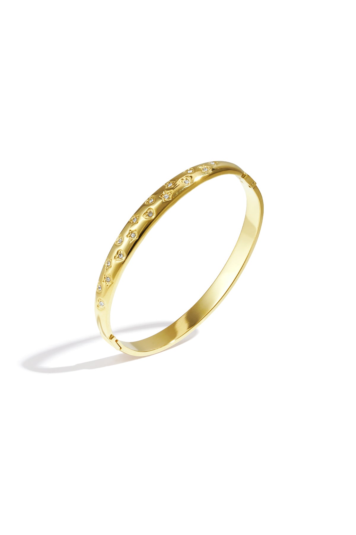 Goud & Zilver Luna Dot Crystal Bangle RVS Goud & Zilver – productfoto | Tudor Gems
