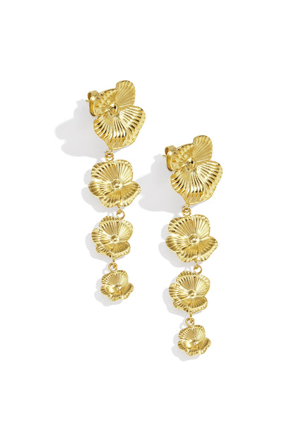 Goud & Zilver Livia Bloom Flower Oorbellen RVS Goud & Zilver – productfoto | Tudor Gems