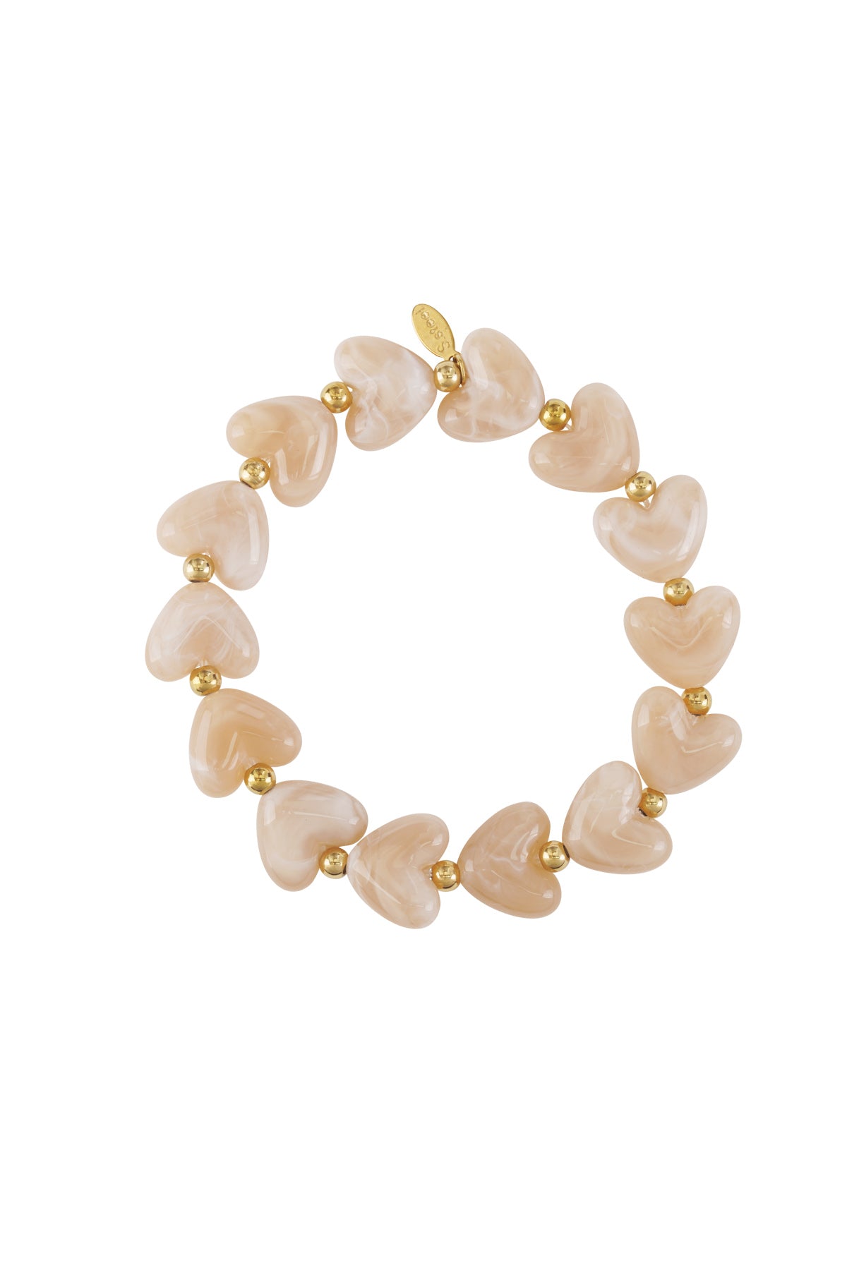 Goud & Roze Sweet Pulse Heart Bracelet – Kralen Hart Armband RVS Goud & Kleuren – foto 10 | Tudor Gems