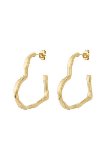 Goud & Zilver Big Heart Hoop Oorbellen RVS – Goud & Zilver – productfoto | Tudor Gems