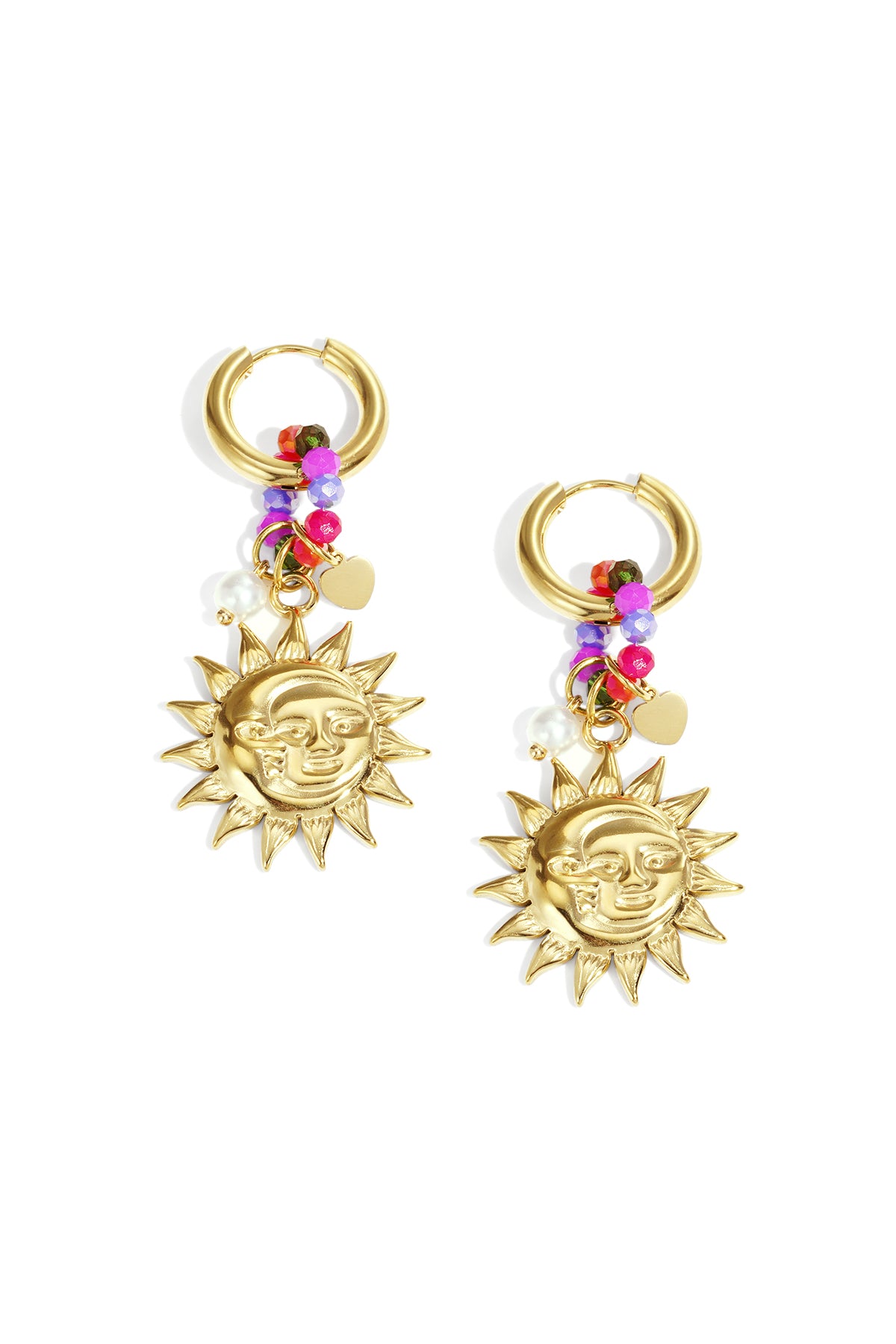 Goud Club Spice™ Sun Drop Oorbellen RVS Goud – productfoto | Tudor Gems