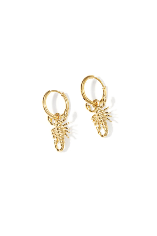Goud & Zilver Scorpio Bedel Oorbellen RVS Goud & Zilver – productfoto | Tudor Gems