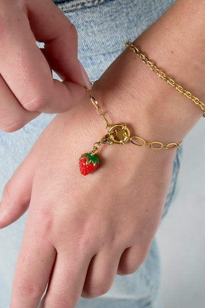 Goud Livia Schakelarmband RVS Goud – detail close-up | Tudor Gems