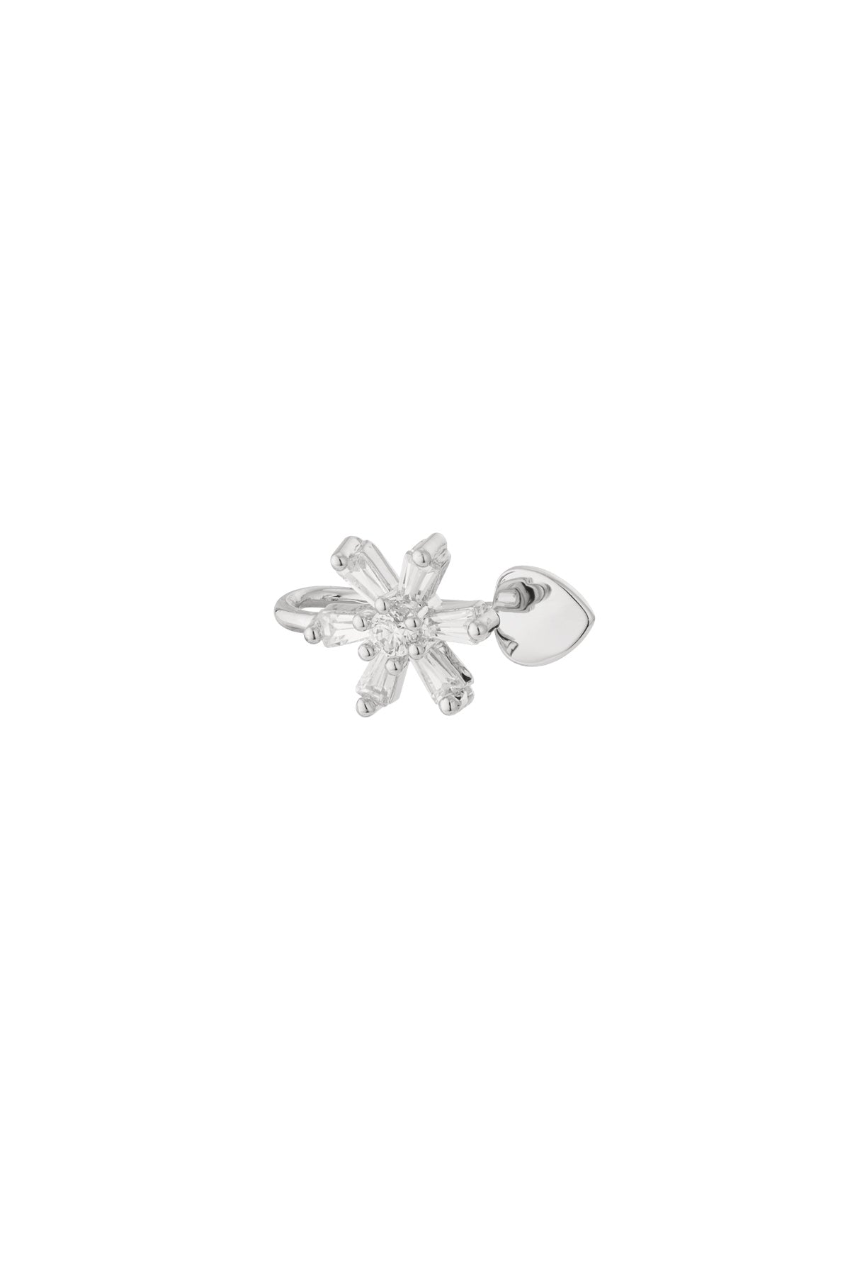 Goud & Zilver Stella Bloem Ear Cuff RVS Goud & Zilver – gedragen op model | Tudor Gems