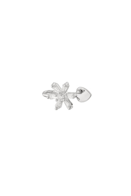 Goud & Zilver Stella Bloem Ear Cuff RVS Goud & Zilver – gedragen op model | Tudor Gems
