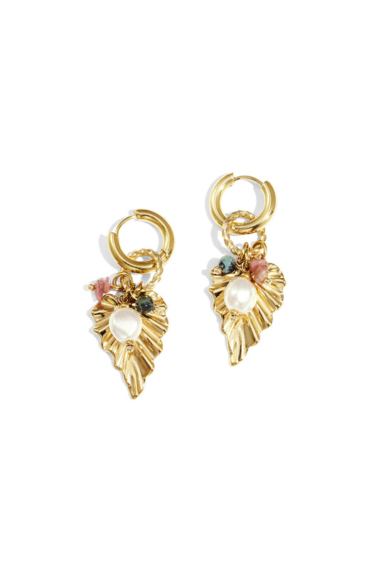 Goud Golden Bloom Leaf Oorbellen RVS Goud – productfoto | Tudor Gems