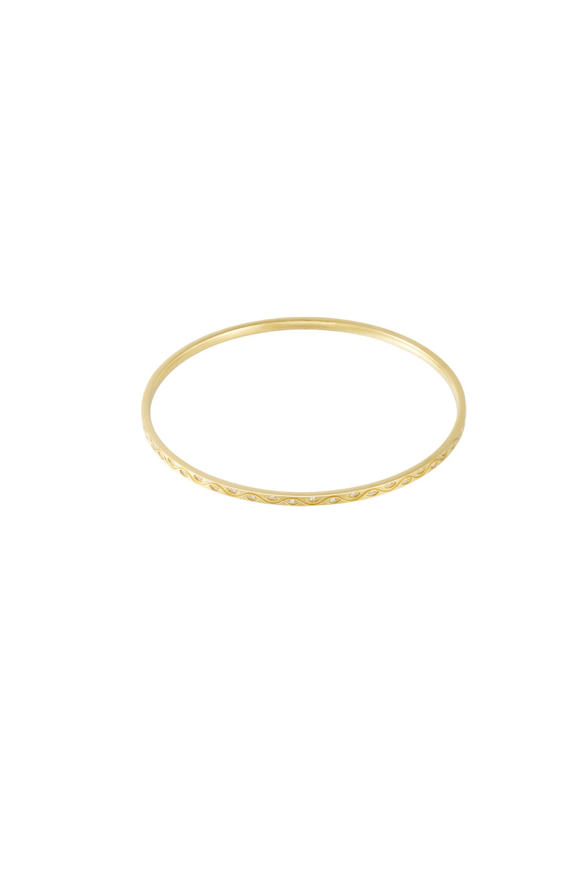 Goud & Zilver Loretta Crystal Bangle Armband RVS Goud & Zilver – productfoto | Tudor Gems