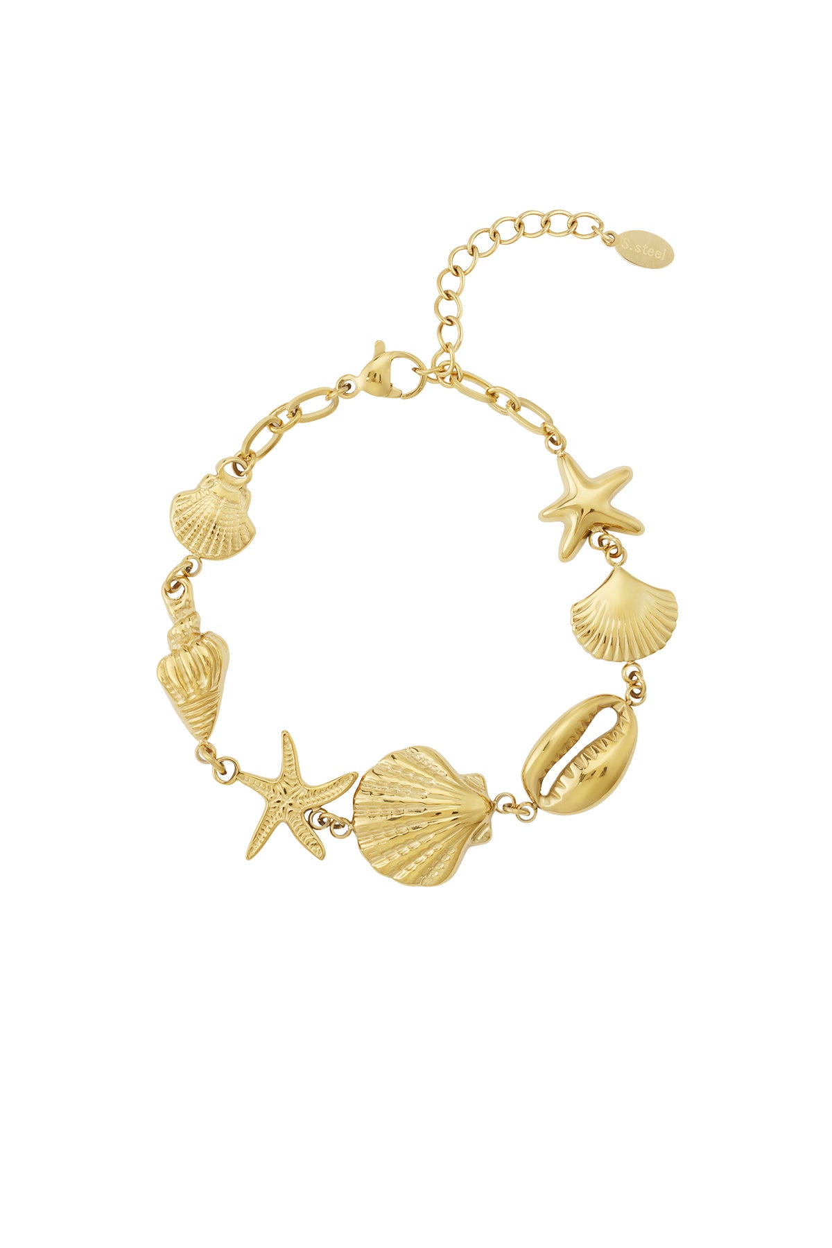 Zilver Ocean Breeze Armband RVS Zilver – Schelp & Zeester – productfoto | Tudor Gems