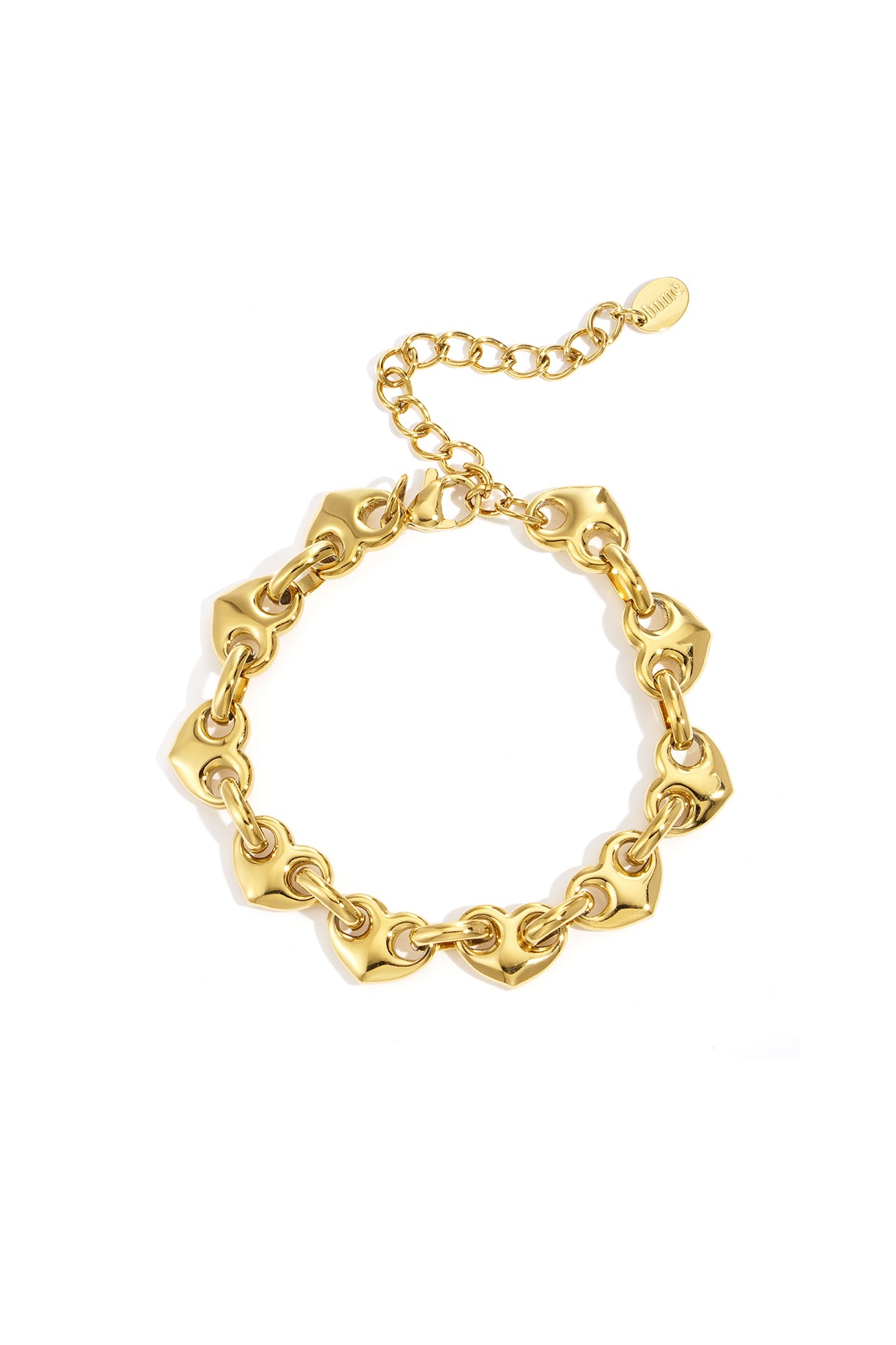 Goud Seraphina Heart Link Armband RVS Goud – productfoto | Tudor Gems
