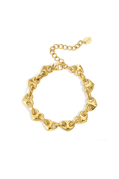 Goud Seraphina Heart Link Armband RVS Goud – productfoto | Tudor Gems