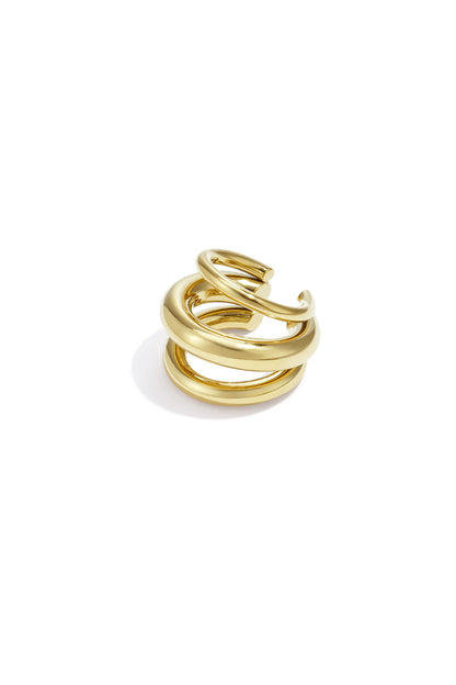 Tessa Drielaags Ear Cuff RVS Goud – productfoto | Tudor Gems