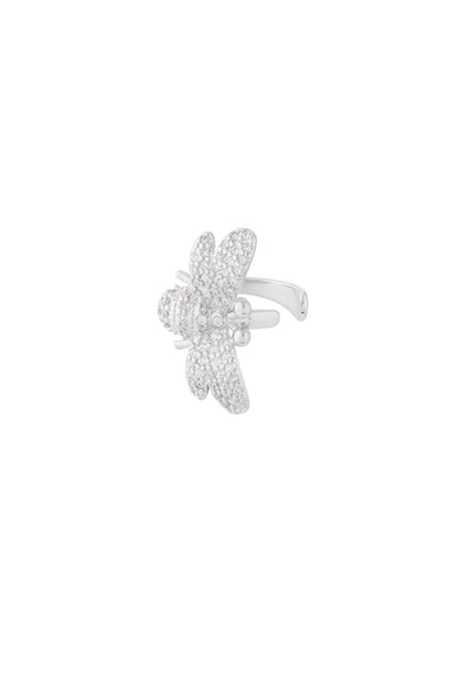 Goud & Zilver Luna Dragonfly Ear Cuff RVS Goud & Zilver – gedragen op model | Tudor Gems