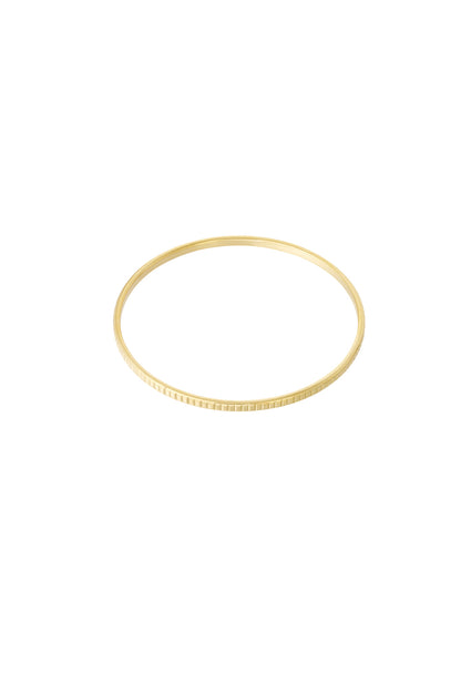 Goud & Zilver Valeria Geo Texture Bangle RVS Goud & Zilver – productfoto | Tudor Gems
