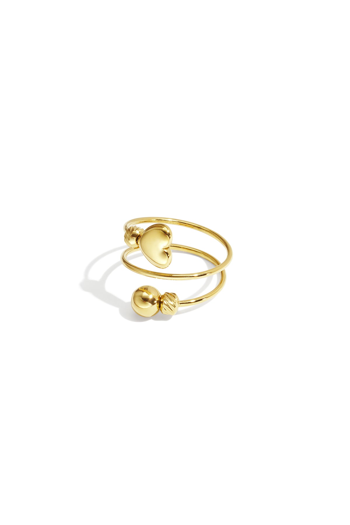 Goud & Zilver Hart Ring Goud & Zilver – Minimalistisch & Verstelbaar RVS – productfoto | Tudor Gems