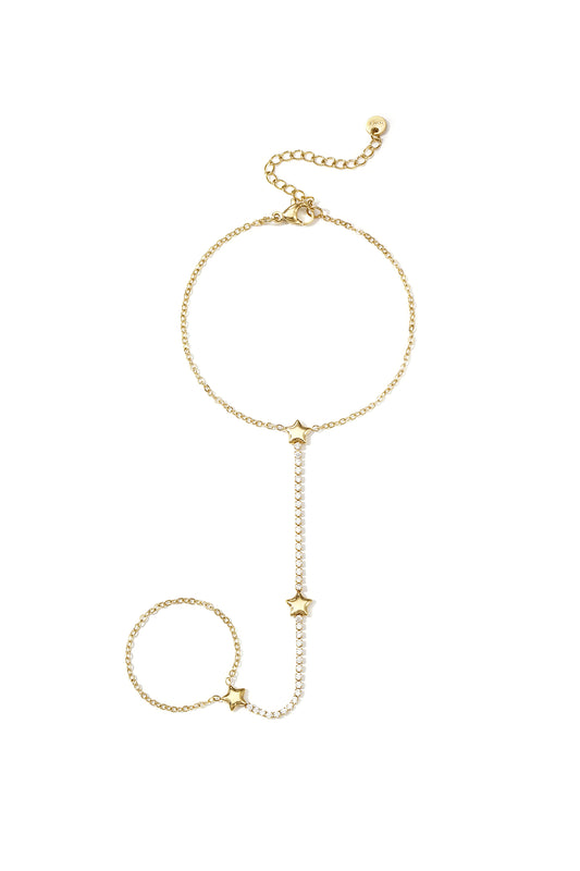 Aria Ster Handchain van roestvrij staal in goud en zilver | Tudor Gems