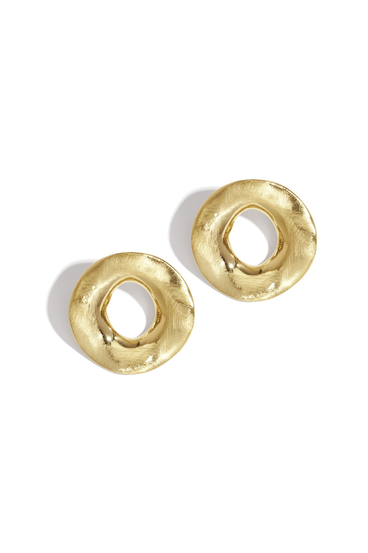 Goud & Zilver Statement Oorbellen RVS Rond Goud & Zilver – Soléa Orbit – productfoto | Tudor Gems
