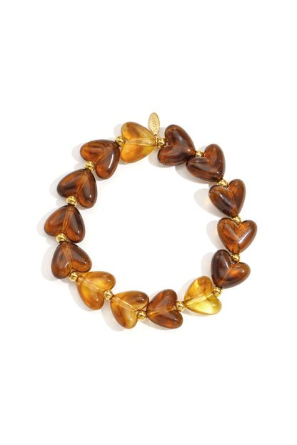 Goud & Roze Sweet Pulse Heart Bracelet – Kralen Hart Armband RVS Goud & Kleuren – foto 13 | Tudor Gems