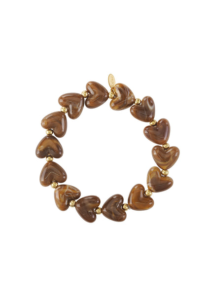 Goud & Roze Sweet Pulse Heart Bracelet – Kralen Hart Armband RVS Goud & Kleuren – foto 9 | Tudor Gems