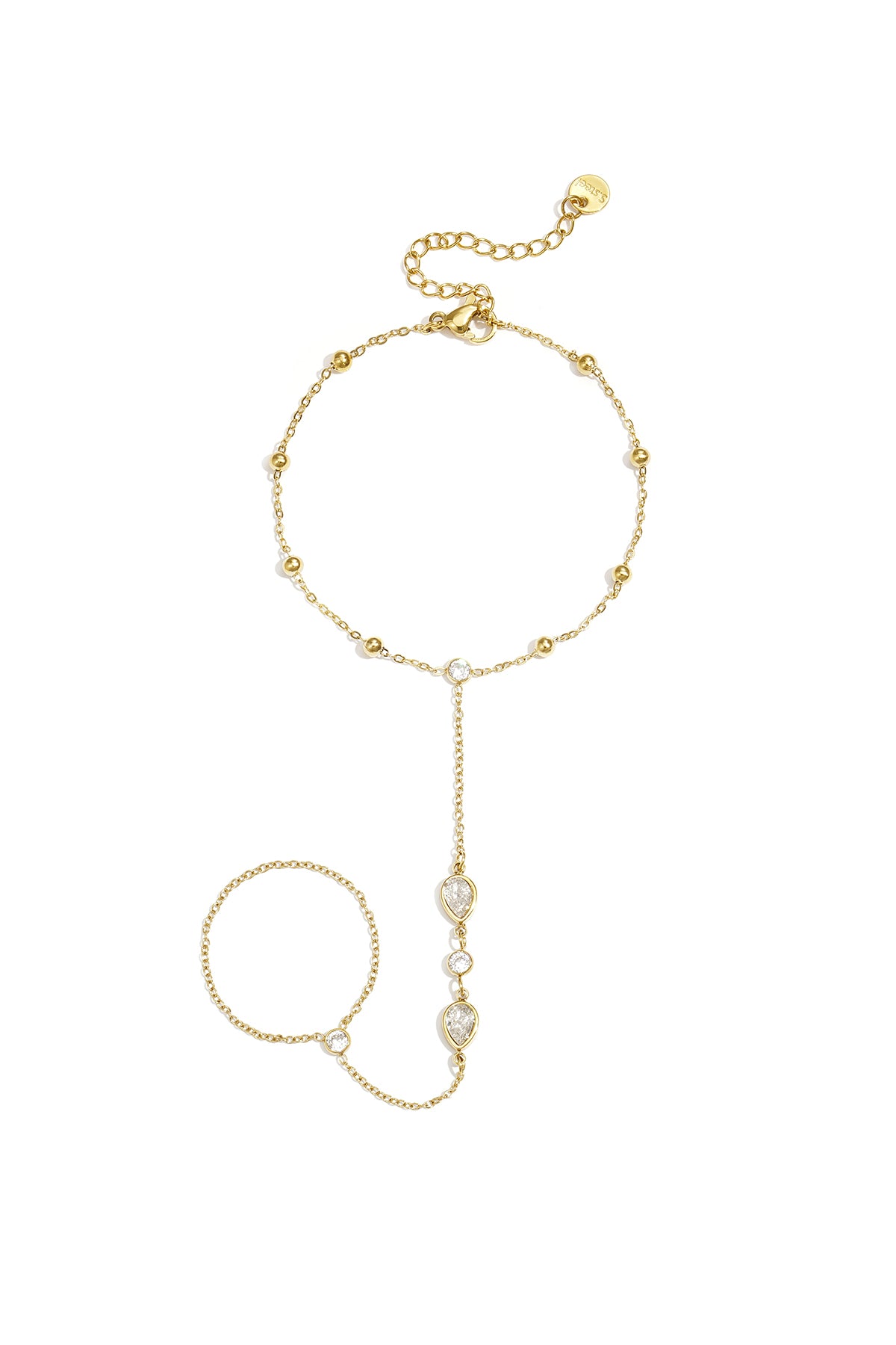Dalia Druppel Handchain van roestvrij staal in goud en zilver | Tudor Gems