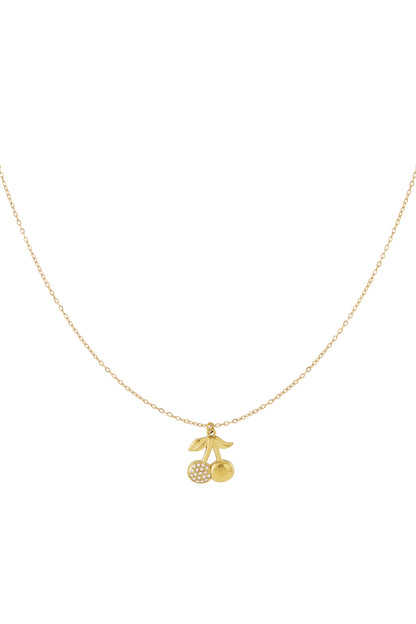 Goud & Zilver Luna Cherry Sparkle Ketting RVS Goud & Zilver – productfoto | Tudor Gems
