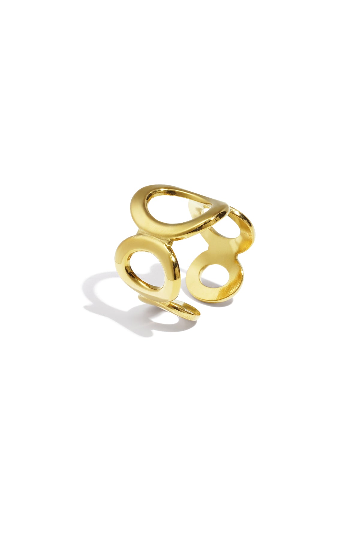 Goud & Zilver Orbit Open Circle Ring RVS Goud & Zilver – productfoto | Tudor Gems
