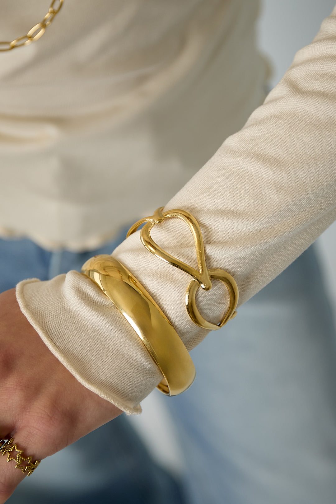 Valéa RVS Bangle Goud & Zilver Goud — RVS Waterproof Nikkelvrij | Tudor Gems