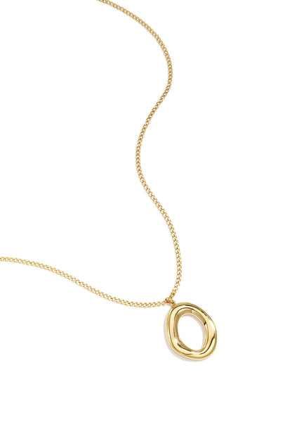Elegant Gold-Toned Circle Pendant Necklace for Daily Wear