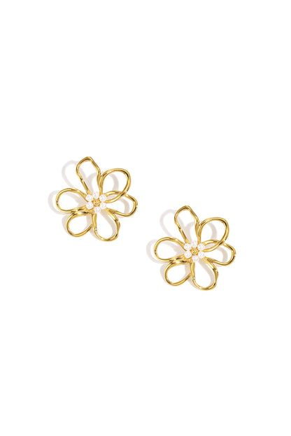 Goud Fiorella Bloom Oorbellen RVS Goud – productfoto | Tudor Gems