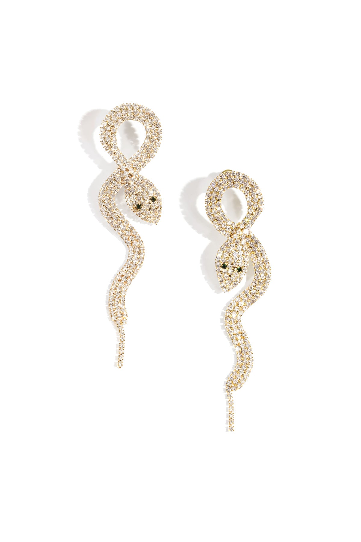 Goud & Zilver Luminara Crystal Snake Oorbellen RVS Goud & Zilver – productfoto | Tudor Gems