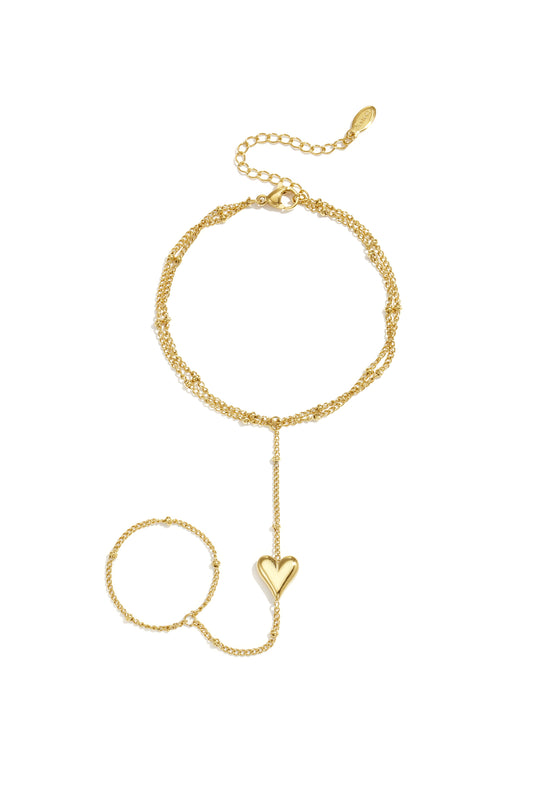 Cuore Hart Handchain van roestvrij staal in goud en zilver | Tudor Gems