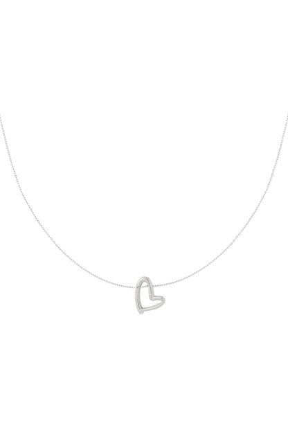 Goud & Zilver Mini Heart Ketting RVS – Goud & Zilver – gedragen op model | Tudor Gems