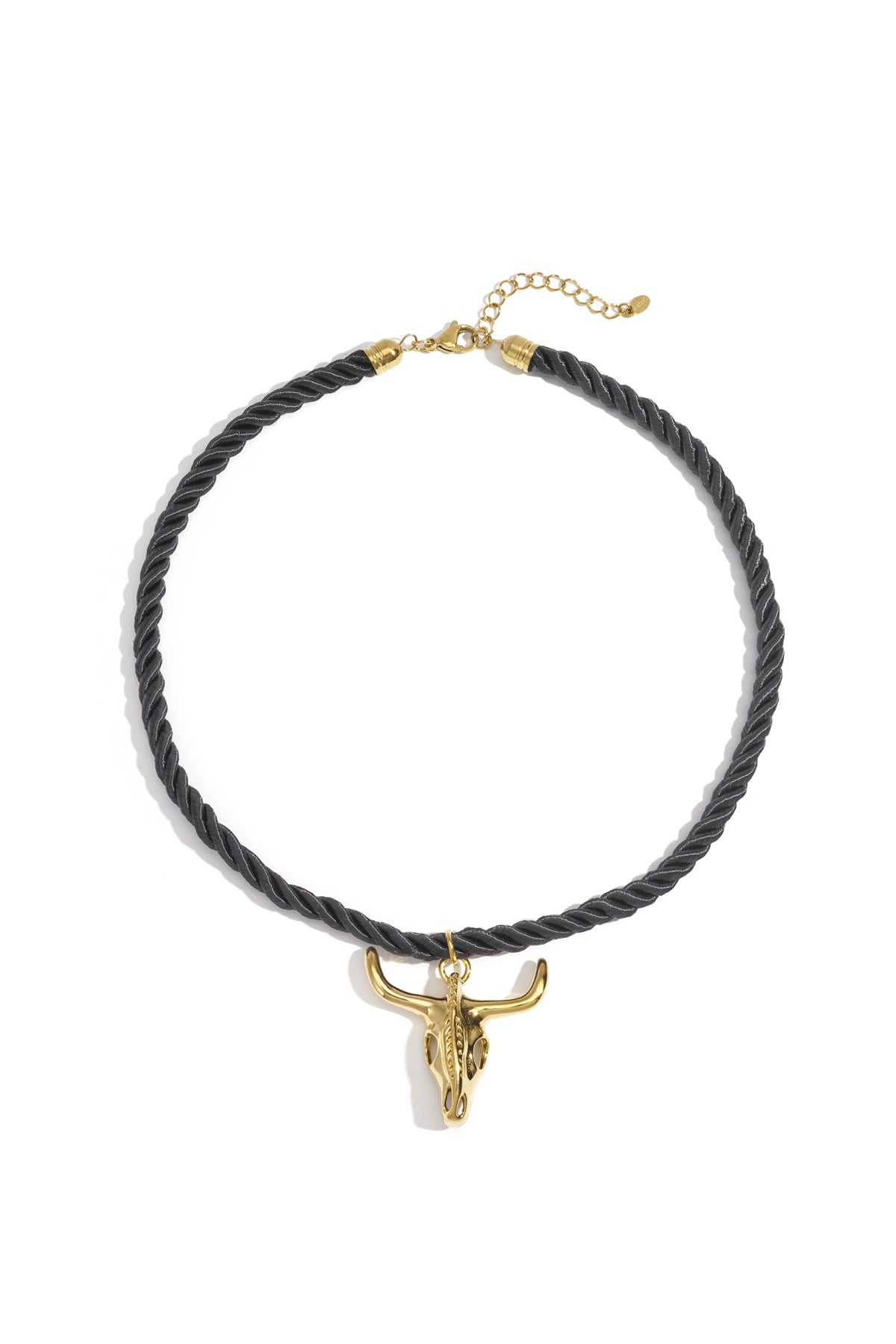 Zwart Noctara Bull Skull Ketting RVS Zwart – productfoto | Tudor Gems