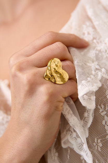 Coréa RVS Statement Ring Goud & Zilver Goud — RVS Waterproof Nikkelvrij | Tudor Gems