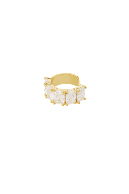 Goud & Zilver Glamour Shine Ear Cuff Zirkonia (Goud & Zilver) RVS – productfoto | Tudor Gems