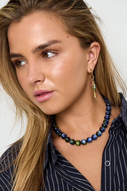 Chic Resin & Stainless Steel Beaded Necklace