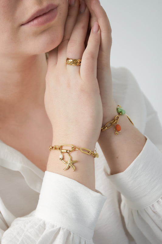 Maris Starfish Charm Armband detail | Tudor Gems Zeeset