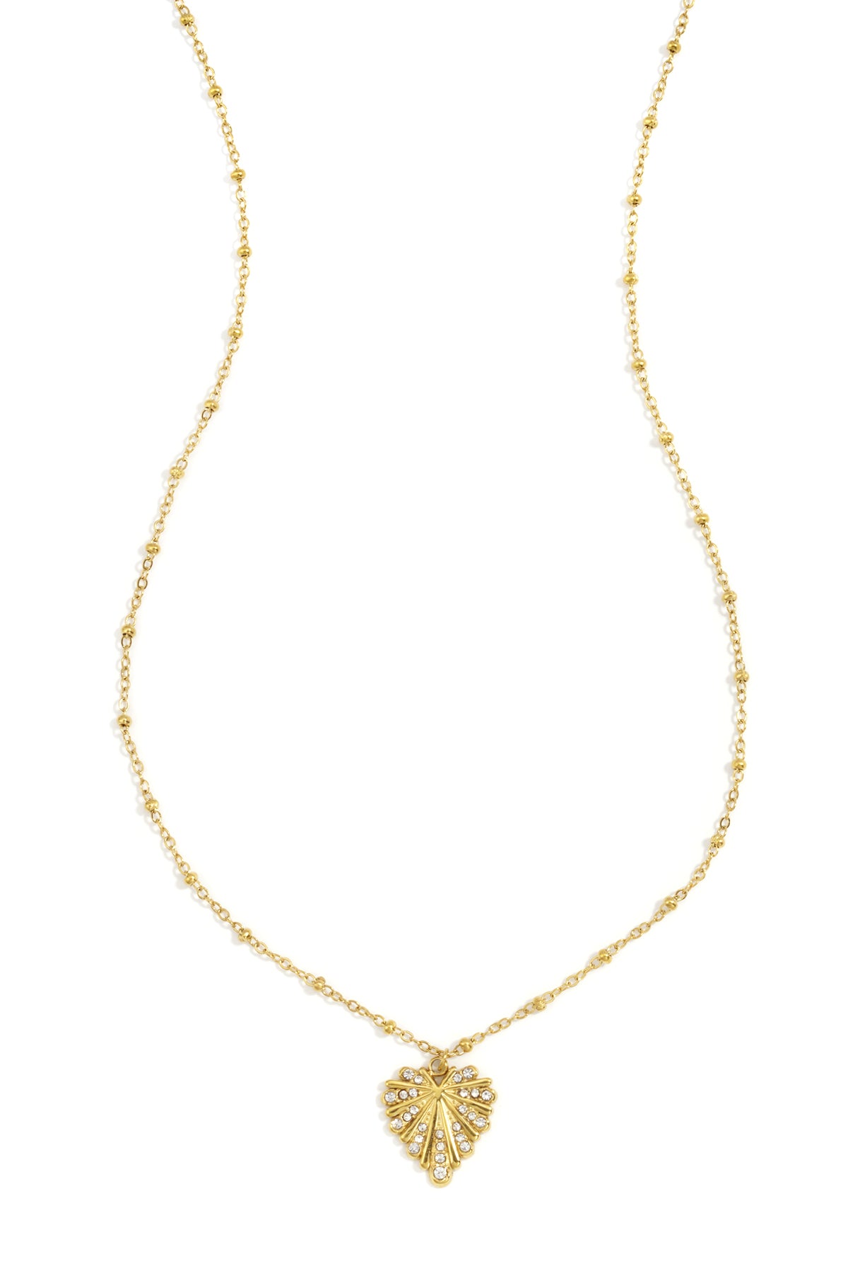 Goud & Zilver Premium Sunburst Hart Ketting Goud & Zilver – RVS Damesketting – productfoto | Tudor Gems
