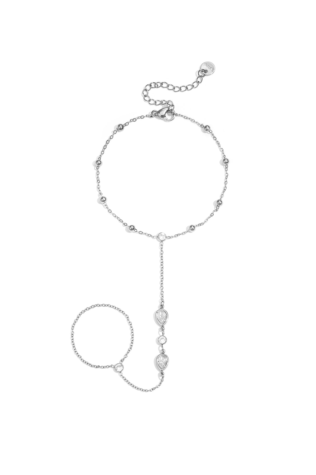Dalia Druppel Handchain van roestvrij staal in goud en zilver | Tudor Gems