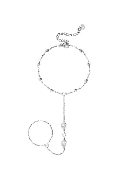 Dalia Druppel Handchain van roestvrij staal in goud en zilver | Tudor Gems
