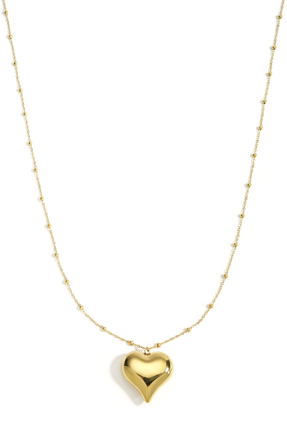 Zilver Lunéa Amour – Lange RVS Hart Ketting Zilver – productfoto | Tudor Gems