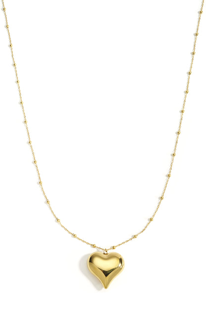Zilver Lunéa Amour – Lange RVS Hart Ketting Zilver – productfoto | Tudor Gems
