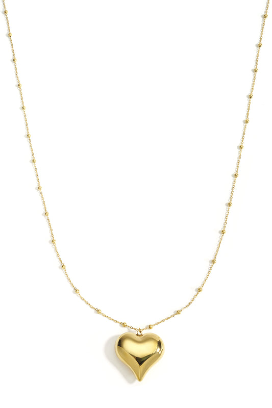 Zilver Lunéa Amour – Lange RVS Hart Ketting Zilver – productfoto | Tudor Gems