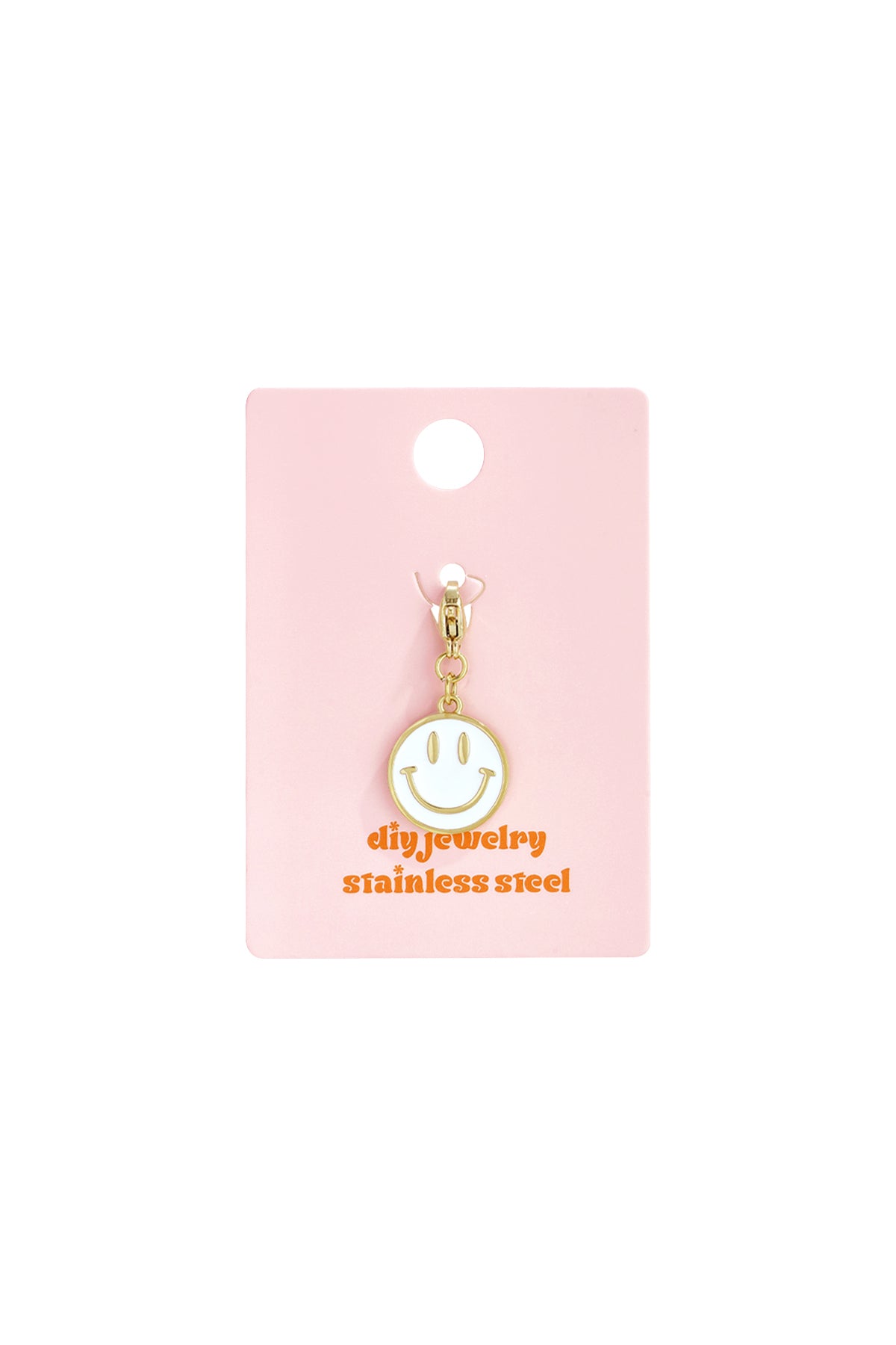 Sourire RVS Smiley Bedel Wit — RVS Waterproof Nikkelvrij | Tudor Gems
