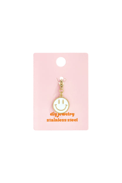 Sourire RVS Smiley Bedel Wit — RVS Waterproof Nikkelvrij | Tudor Gems