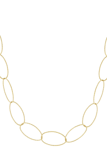 Goud & Zilver Valeria Oval Chain Ketting RVS Goud & Zilver – productfoto | Tudor Gems